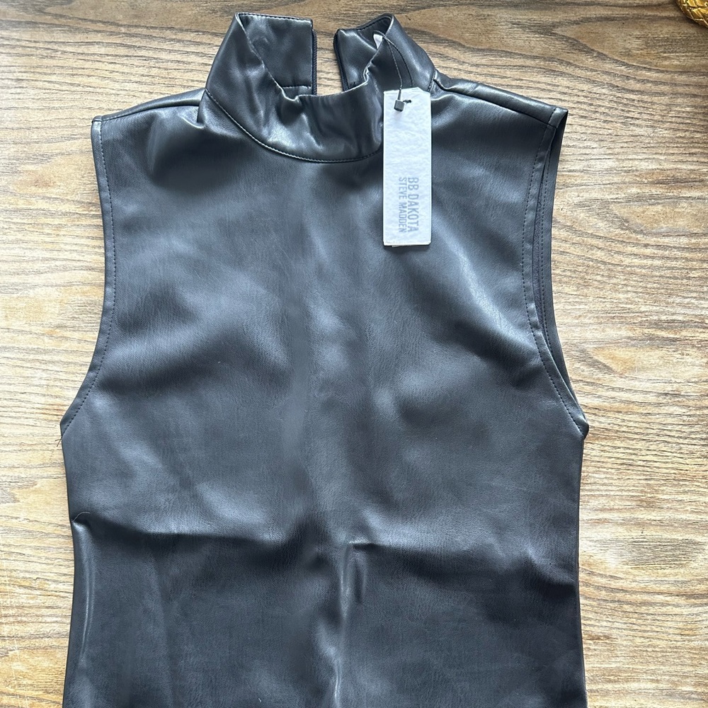 BB Dakota Faux Leather Bodysuit